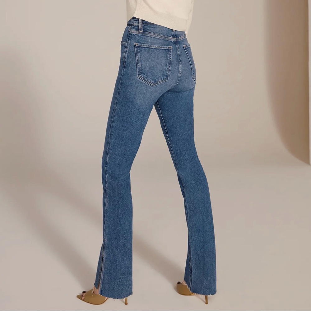 FAVORITE DAUGHTER 34 PETITE SHORTIE VALENTINA TOWER SUPER HIGH RISE - MED INDIGO - Picture 10 of 10